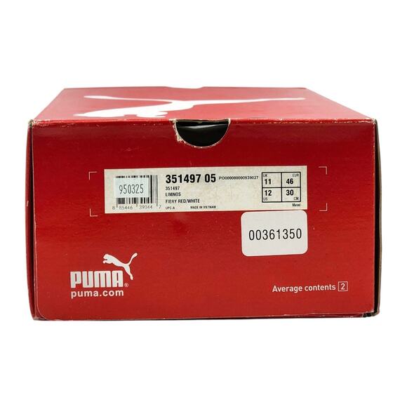 Puma Limnos CAT 3 DP 351497 05 Fiery Red White Canvas Sneakers US 12 EU 46 - New - Picture 8 of 8